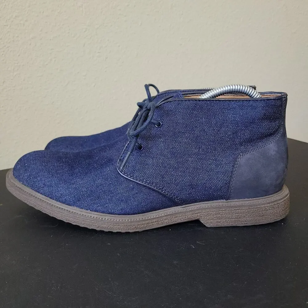G.H. Bass & Co. Mens Radley Blue Round Toe Lace Up Ankle Chukka Boots Size 9.5 M